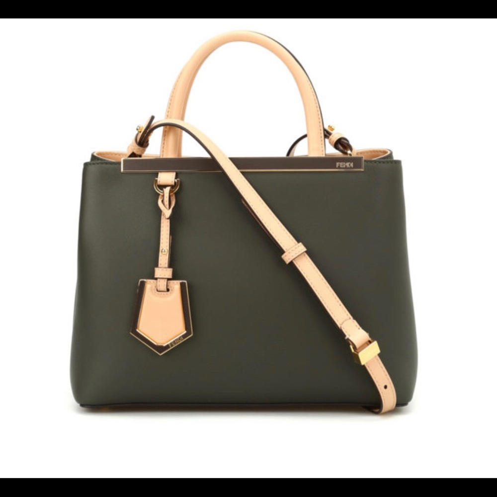 FENDI PETITE 2 JOURS TWO-TONE LEATHER BAG
